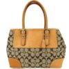 Coach 6366 Signature Jacquard/Leather Satchel