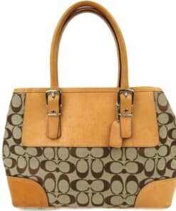 Coach 6366 Signature Jacquard/Leather Satchel
