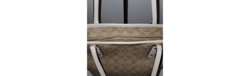 Coach 4455 Signature Zip Tote Khaki Saddle - Image 4