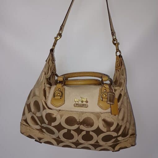 COACH 12943 MADISON SABRINA BEIGE 2WAY CANVAS BAG - Image 2