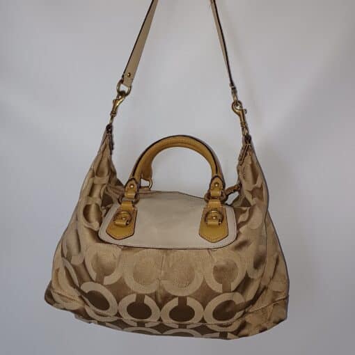 COACH 12943 MADISON SABRINA BEIGE 2WAY CANVAS BAG - Image 3