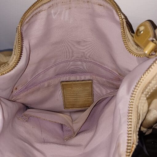 COACH 12943 MADISON SABRINA BEIGE 2WAY CANVAS BAG - Image 4