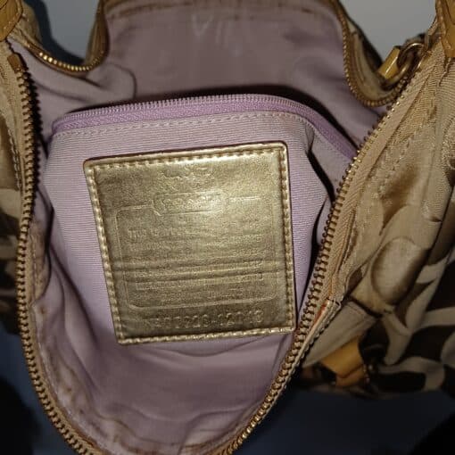 COACH 12943 MADISON SABRINA BEIGE 2WAY CANVAS BAG - Image 5