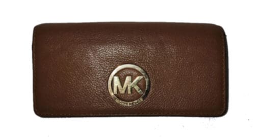 MICHAEL KORS Pebbled Leather Zip Wallet.