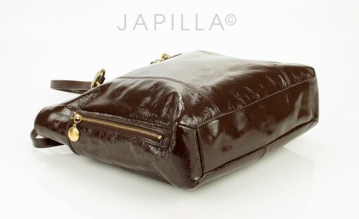 Coach (F20432) Handbag Chocolate Brown Patent - Image 8
