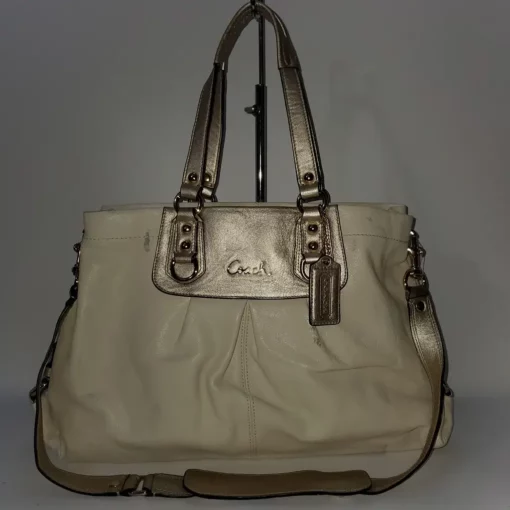 Coach Ashley Patent Leather Large Satchel 15454 Putty - Image 6