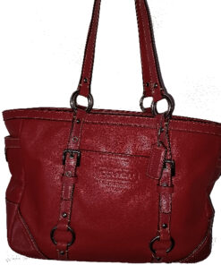 Coach Gallery East West Tote Red Premium Leather Purse Shoulder Bag F12343